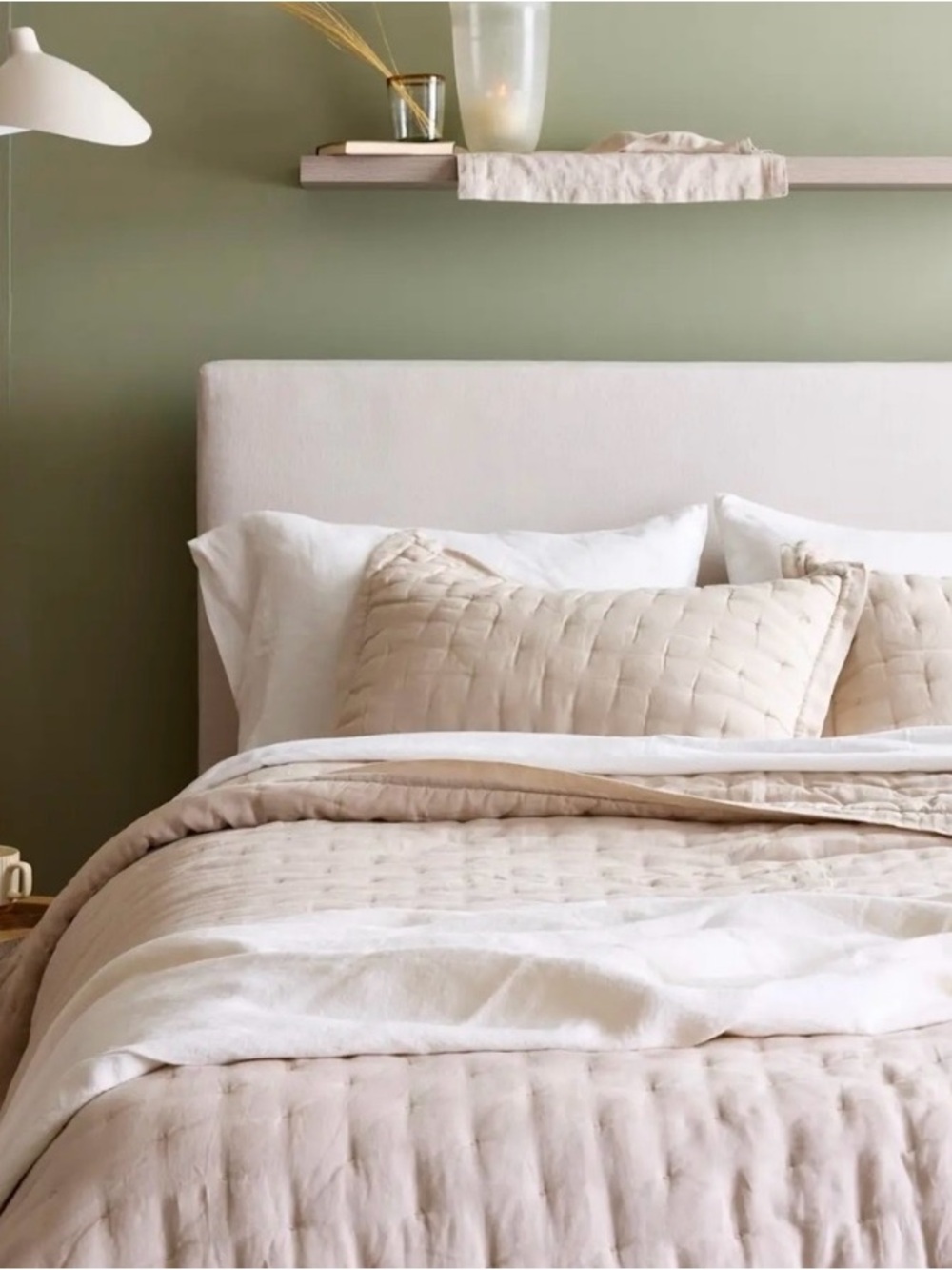 Quince European Linen Dream Quilt King size color SAND , no shams included.